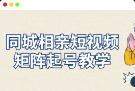 同城相亲短视频矩阵起号/引流/拍摄进阶