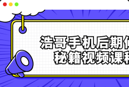 浩哥手机拍照后期修图秘籍视频课程